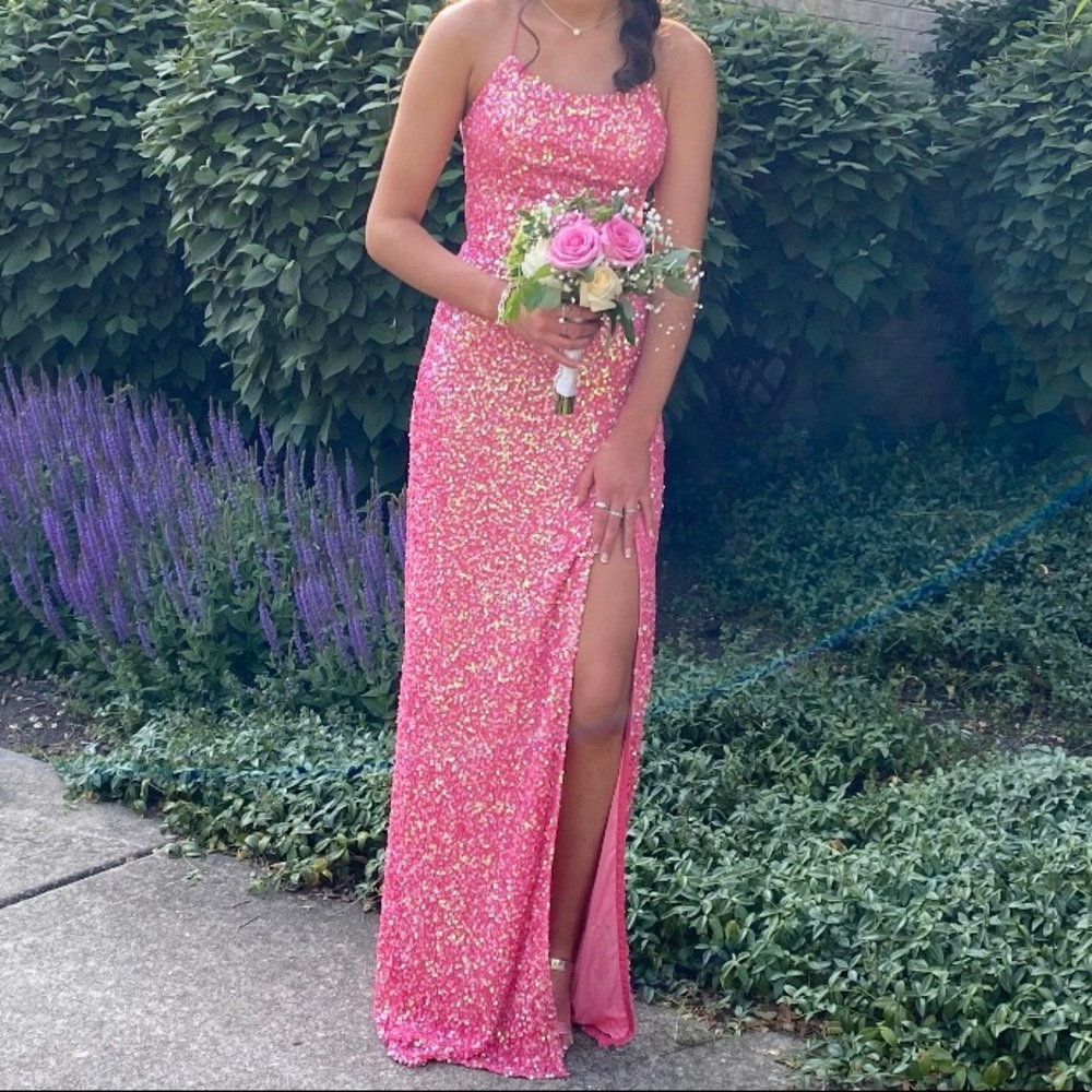 BRIGHT PINK LONG DRESS! Beautiful!